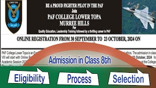 Be a Future Pilot Get Class 8th Admission in PAF College Lower Topa  Eligibity Test Pattern etc [upl. by Brocky]