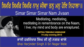 Simar Simar Simar Nam Jivaan By Bhai Harjinder Singh Ji Sri Nagar Wale [upl. by Howarth]