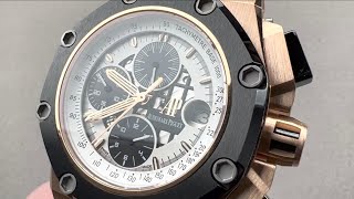 Audemars Piguet Royal Oak Offshore Rubens Barrichello II 26078ROOOD002CR01 AP Watch Review [upl. by Nauqyaj]