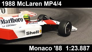 Assetto Corsa 1988 McLaren MP44  Monaco 123887 [upl. by Oicanata601]