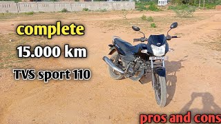 2025 TVS sport 110 complete 15000 km pros and cons [upl. by Marjie]