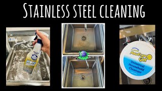 Stainless steel sink cleaning with 2 different products [upl. by Hales]