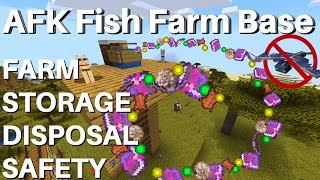 How To Make an AFK Fish Farm in Minecraft 1144 AFK Fishing Base  Storage Disposal Phantom Proof [upl. by Eisenberg]