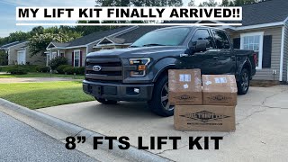 MY LIFT KIT FINALLY ARRIVED 8quot FTS LIFT KIT REVEAL  FORD F150 [upl. by Zaslow164]