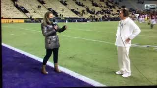 Nick Saban Corrects Sideline Reporter Jamie Erdahl  2020 Alabama [upl. by Eanert]