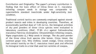 High Sensitivity Testing of Effectiveness of Citrus Limon Vitis Vinifera and Citrus Sinensis in the [upl. by Kalinda383]