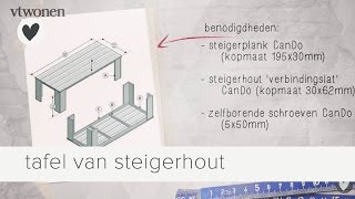 tafel van steigerhout maken  vtwonen  doehetzelf [upl. by Amitak]