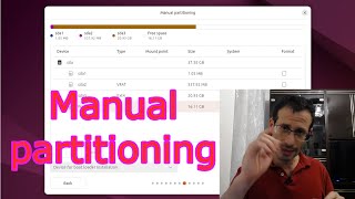 Ubuntu 2404  Manual partitioning during Linux installation [upl. by Teece]
