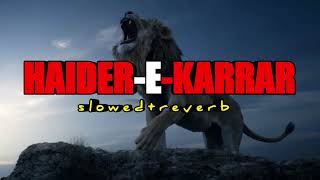 haider e karrar slowed reverb noha  haider e karrar noha lofi  AllAzadarivideo [upl. by Natsrik225]