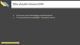 Course  UVM in Systemverilog 1 L21  Introduction to UVM [upl. by Elizabet]