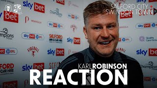 REACTION  Karl Robinson after The Ammies beat Swindon [upl. by Dlorad]