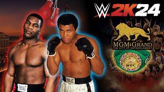 WWE 2K24 MUHAMMAD ALI VS MIKE TYSON WBC CHAMPIONSHIP [upl. by Acyre]