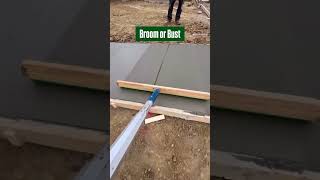 POV of 60’ of sidewalk broomed with the new green bristle broom concrete drilling shorts yt [upl. by Oicnoel754]