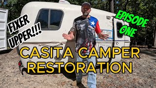 Can this 1987 CASITA CAMPER be Restored Episode 1  WalkThrough [upl. by Alrad586]