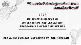 Weidenfeld Hoffmann Scholarships and Leadership Programme at Oxford University [upl. by Diella]