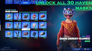 How to Unlock All quot30quot Haven Masks FAST in Fortnite Chapter 3 Season 1 Guide  Fortnite [upl. by Lili981]