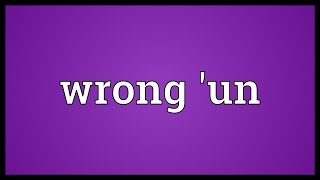 Wrong un Meaning [upl. by Dnalyaw929]