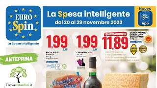 VOLANTINO EUROSPIN dal 20 al 29 novembre 2023 anteprima [upl. by Lawler574]