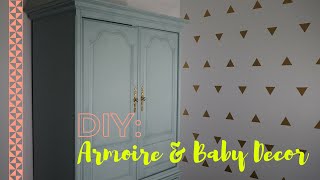 DIY Refurbished Armoire amp Baby Room Decor  Viktoriya Cole [upl. by Luo196]