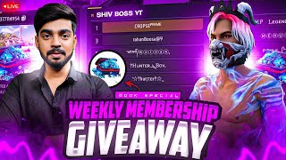 LIVE WEEKLY MEMBERSHIP GIVEAWAY  REEDEM CODE GIVEAWAY  shorts shortslive gaming freefire [upl. by Souza]