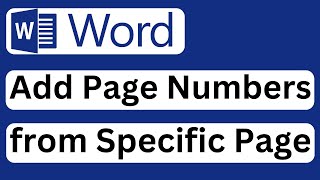 How to Add Page Numbers in Word from a Specific Page  Easy to Follow [upl. by Gabie]