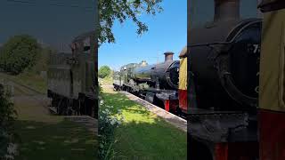 West Somerset Railway 7828 Odney Manor at Dunster Station 25th July 2023 [upl. by Aerdnahs424]