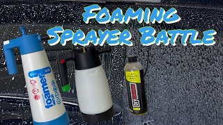 Foaming Sprayer Battle kwazar Pro Foamer IK Pro Foam 2 Plus Autoforgenet Auto Detailing [upl. by Esnahc]