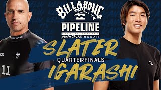 Kelly Slater vs Kanoa Igarashi Billabong Pro Pipeline  Quarterfinals Heat Replay [upl. by Nikoletta540]