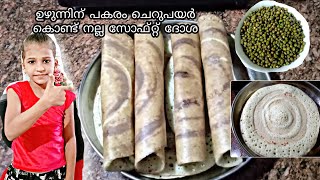 ഉഴുന്നിന് പകരം ചെറുപയർ കൊണ്ട് 😋cherupayar dosha recipe dosa recipe in Malayalamcherupayar recipe [upl. by Ecila]