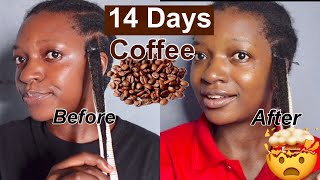 😱It works Two weeks of using coffee everyday on my hair Before and after measurements 🤯 [upl. by Cariotta734]