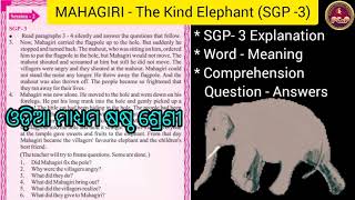 MAHAGIRI THE KIND ELEPHANT  SGP  3  Follow up lesson  Class VI  MY ENGLISH BOOK  Odiamedium [upl. by Adlei]