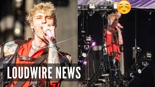 MGK Flips Off Haters at Aftershock Gets Pelted With Bottles  Tree Branches [upl. by Alastair]