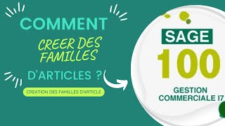 SAGE 100 GESCOM i7 CREATION DES FAMILLES DARTICLES [upl. by Fogel676]