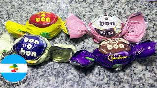 Bon O Bon Clásico  Blanco  Águila  con Chocolinas Bombones Rellenos con Oblea Maní y Chocolate [upl. by Leler]