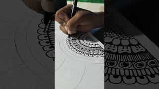 Easy flower mandala art 🎨♥️🎀likeforlikes art drawing shotsvideo painting [upl. by Liatris]