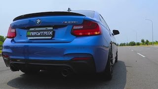 BMW F22 M235i w Armytrix StraightPipe Valvetronic Exhaust  Revs amp Driving Sounds [upl. by Aniratac]