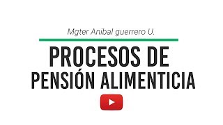 Procesos de Pensión Alimenticia  Mgter Anibal Guerrero U [upl. by Hurlee]