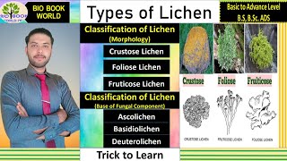 Types of Lichens  Classification of Lichen  Crustose lichen  Foliose  Fruticose  Trick to Learn [upl. by Nevart]