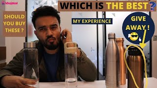 Best Water Bottle In India  Copper Glass amp Steel  Review Comparison Buying Guide amp Give Away [upl. by Catherina]