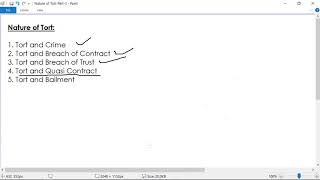 Tort and Quasi Contract  Nature of Tort   Law of Torts in Telugu [upl. by Bonneau]