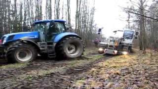 █▬█ █ ▀█▀ Wpadka na bogato czyli wyciąganie dzwigu 2x New Holland [upl. by Aropizt156]