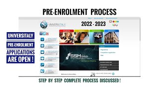 PREENROLMENT Process on Universitaly 2022  23  Explained [upl. by Etnor257]