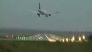 Lufthansa Airbus 320 crosswind landing wing strike [upl. by Sadye807]