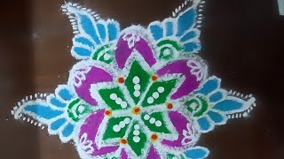 easy rangoli by KBs rangoli [upl. by Lacee451]