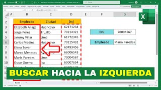 🔎BUSCAR un dato hacia la IZQUIERDA en ExcelINDICE  COINCIDIR [upl. by Myk847]