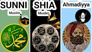 Shia Muslim vs Sunni Muslim vs Ahmadiyya Comparison  Religion Comparison islam ahmadiyya [upl. by Lishe305]