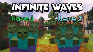 Infinite Zombie Waves in Minecraft PE Tutorial Bedrock Commands [upl. by Dnartreb]