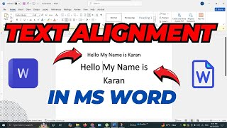 Text Alignment in MS Word  MS Word में Text Alignment कैसे करें [upl. by Lansing]