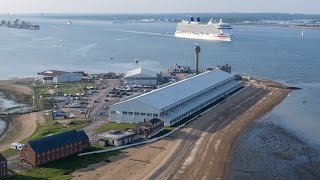 PampO Cruises departs Southampton past Calshot 10th May 2024 4k cruise ships [upl. by Blaseio]