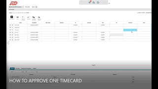 ADP How To Approve One Timecard [upl. by Oivatco]